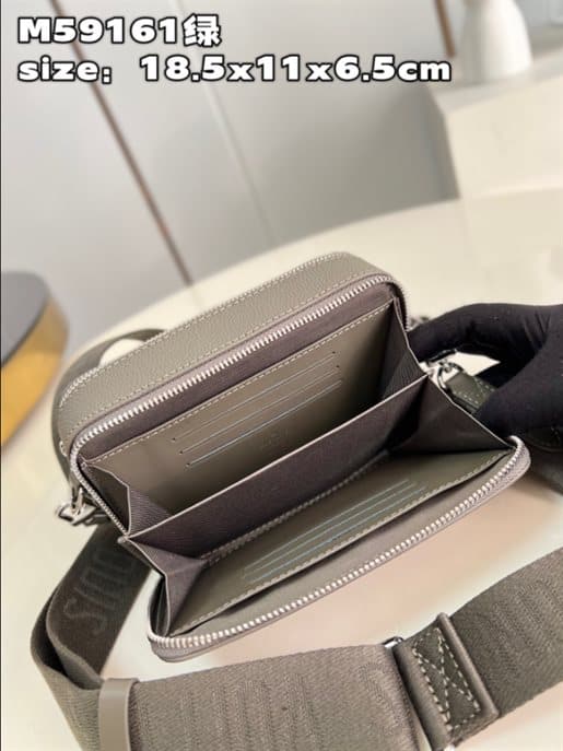 Black 'LV' Leather Alpha Wearable Wallet